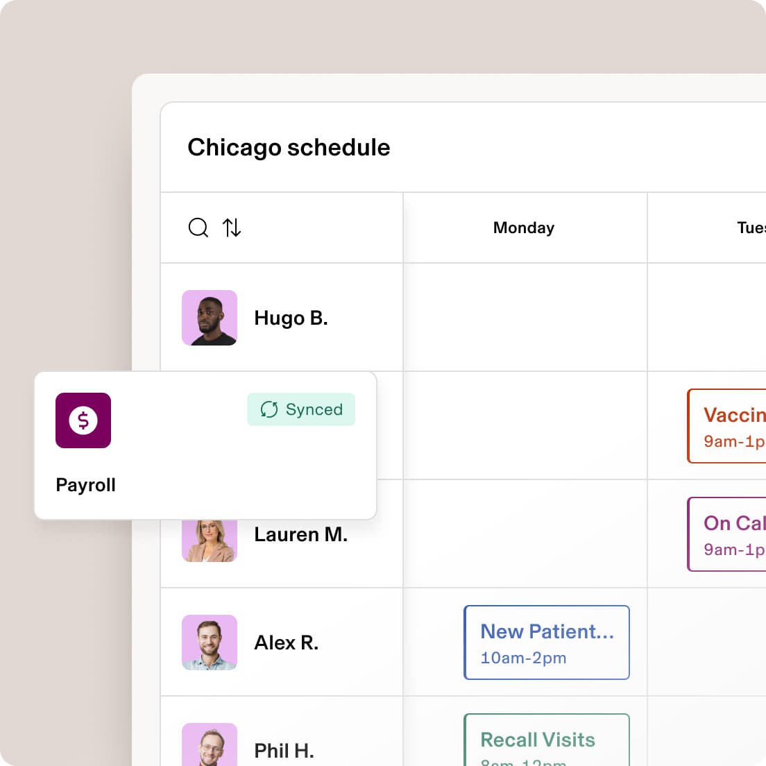 Payroll schedule